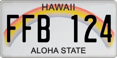 HI license plate FFB124