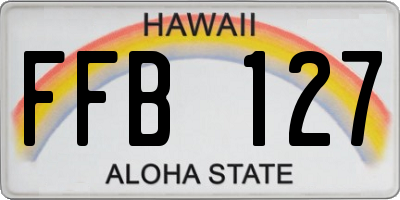 HI license plate FFB127
