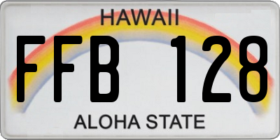 HI license plate FFB128