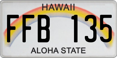 HI license plate FFB135