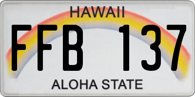 HI license plate FFB137