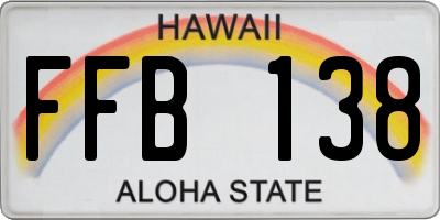 HI license plate FFB138