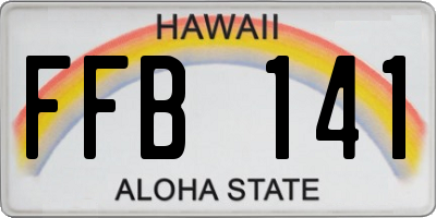 HI license plate FFB141