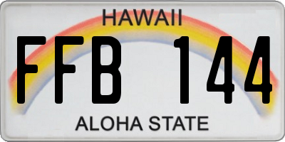 HI license plate FFB144