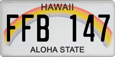 HI license plate FFB147