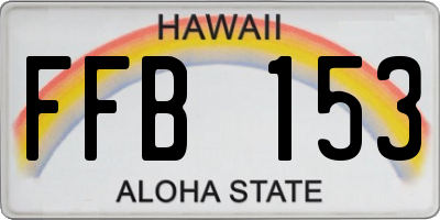HI license plate FFB153
