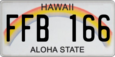 HI license plate FFB166