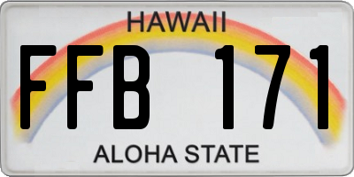 HI license plate FFB171
