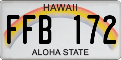 HI license plate FFB172