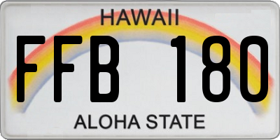 HI license plate FFB180
