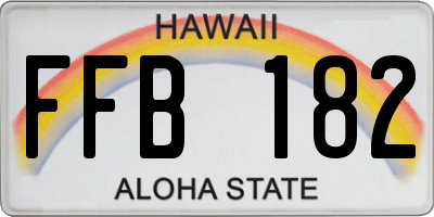 HI license plate FFB182
