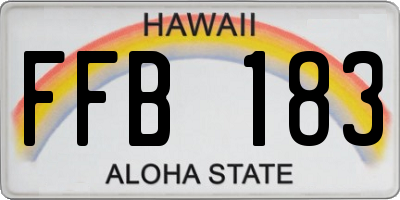 HI license plate FFB183