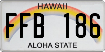 HI license plate FFB186