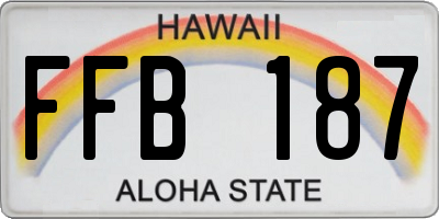 HI license plate FFB187