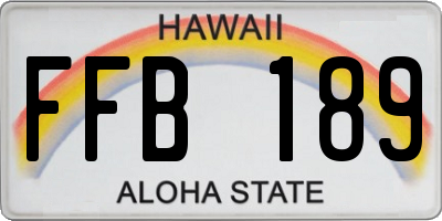 HI license plate FFB189
