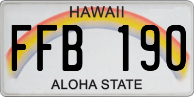 HI license plate FFB190