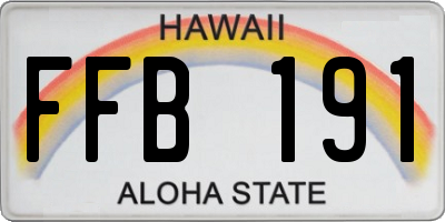 HI license plate FFB191