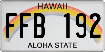 HI license plate FFB192