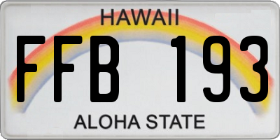 HI license plate FFB193