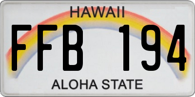 HI license plate FFB194