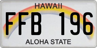 HI license plate FFB196