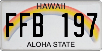HI license plate FFB197