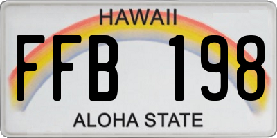 HI license plate FFB198