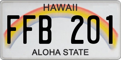 HI license plate FFB201