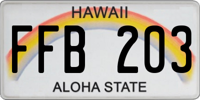 HI license plate FFB203