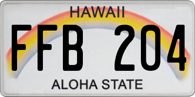 HI license plate FFB204