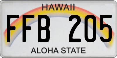 HI license plate FFB205