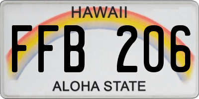 HI license plate FFB206