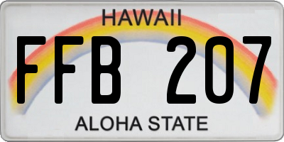 HI license plate FFB207