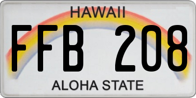 HI license plate FFB208
