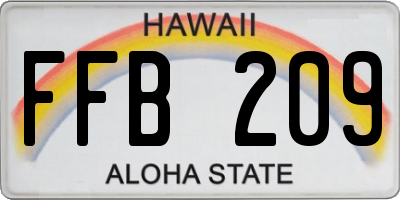 HI license plate FFB209