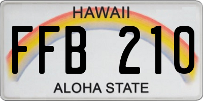 HI license plate FFB210