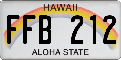 HI license plate FFB212