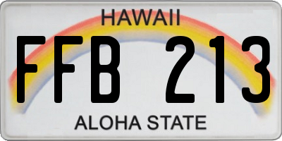 HI license plate FFB213