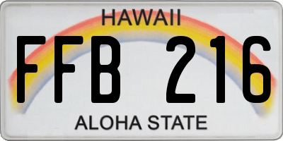 HI license plate FFB216