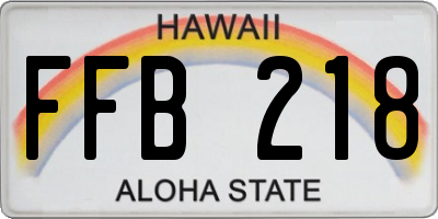 HI license plate FFB218