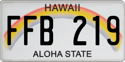 HI license plate FFB219
