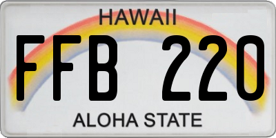 HI license plate FFB220
