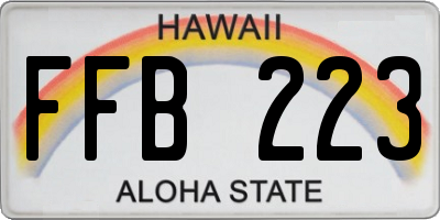 HI license plate FFB223