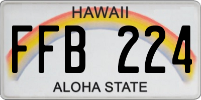 HI license plate FFB224
