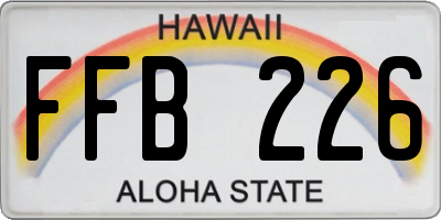 HI license plate FFB226