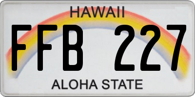 HI license plate FFB227