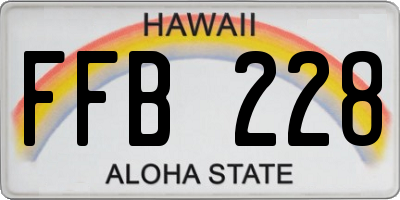 HI license plate FFB228