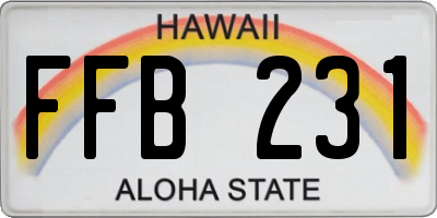 HI license plate FFB231