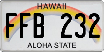 HI license plate FFB232