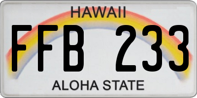 HI license plate FFB233